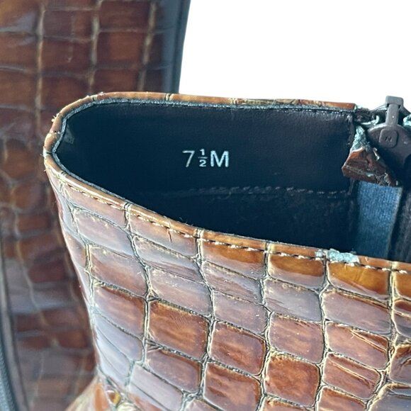 Golden Brown Croc Gator 90s Boots - 7.5 - Picture 4 of 8